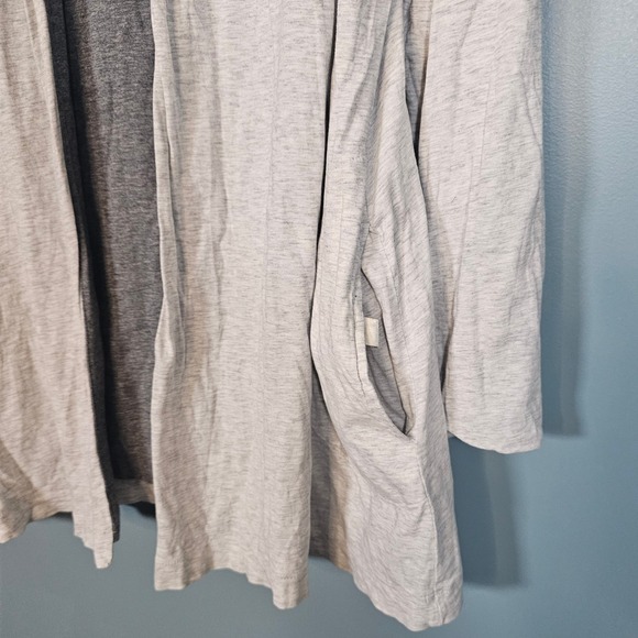 Pure Jill Women's Reversible Gray Hooded Cardigan Duster 100% Pima Cotton XL - Picture 5 of 7